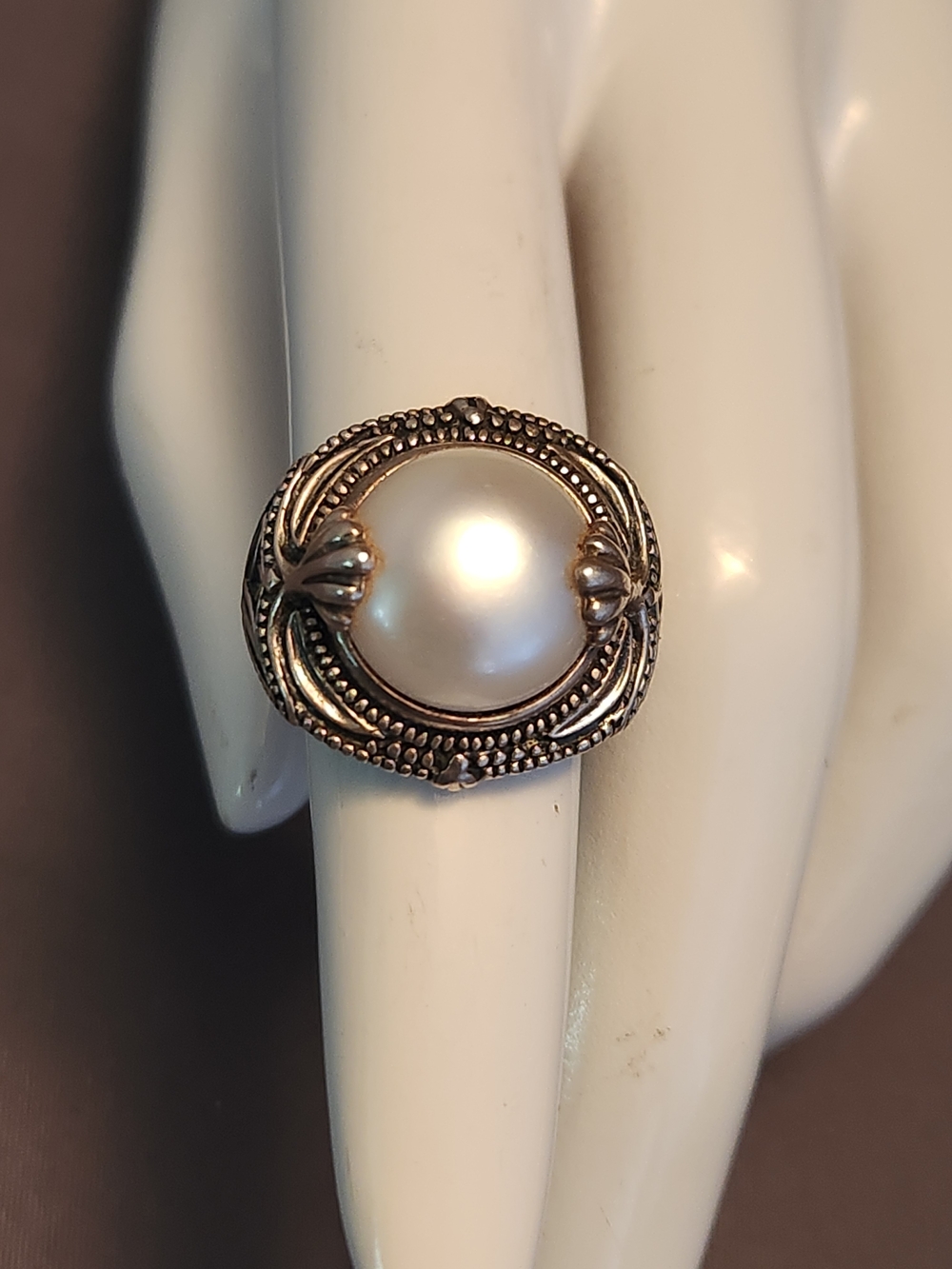 Vintage Classic Pearl Statement Ring